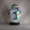 W836 A wucai baluster jar and cover, Shunzhi period (1644-1661),