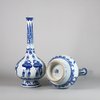 W84 Pair of Chinese blue and white bottle vases