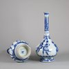 W84 Pair of Chinese blue and white bottle vases