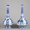 W84 Pair of Chinese blue and white bottle vases