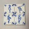W948 Set of four Dutch delft tiles c. 1750