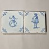 W949 Two figurative Dutch delft tiles; middle of the 17th century