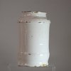 W983 Dutch delft drug jar of cylindrical form painted with a label containing the inscription U Populeum;
