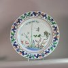 W984 Pair of rare large famille verte dish Kangxi(1662-1722) painted with various elements