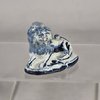 W993 Rare small Dutch delft blue and white figure of a miniature recumbent lion