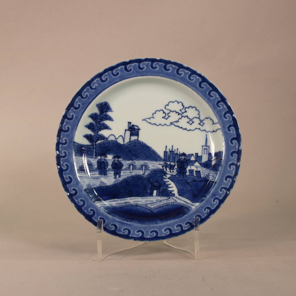 W999 Small, blue and white 'Scheveningen' plate Kangxi (1662-1722)