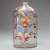 X122 Bohemian glass bottle, 18th century, decorated with flowers
