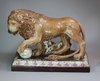 X159 English creamware model of a standing Medici lion