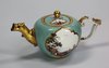 X160 Meissen porcelain bullet-shape turquoise-ground teapot and cover