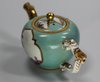 X160 Meissen porcelain bullet-shape turquoise-ground teapot and cover
