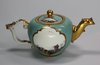 X160 Meissen porcelain bullet-shape turquoise-ground teapot and cover