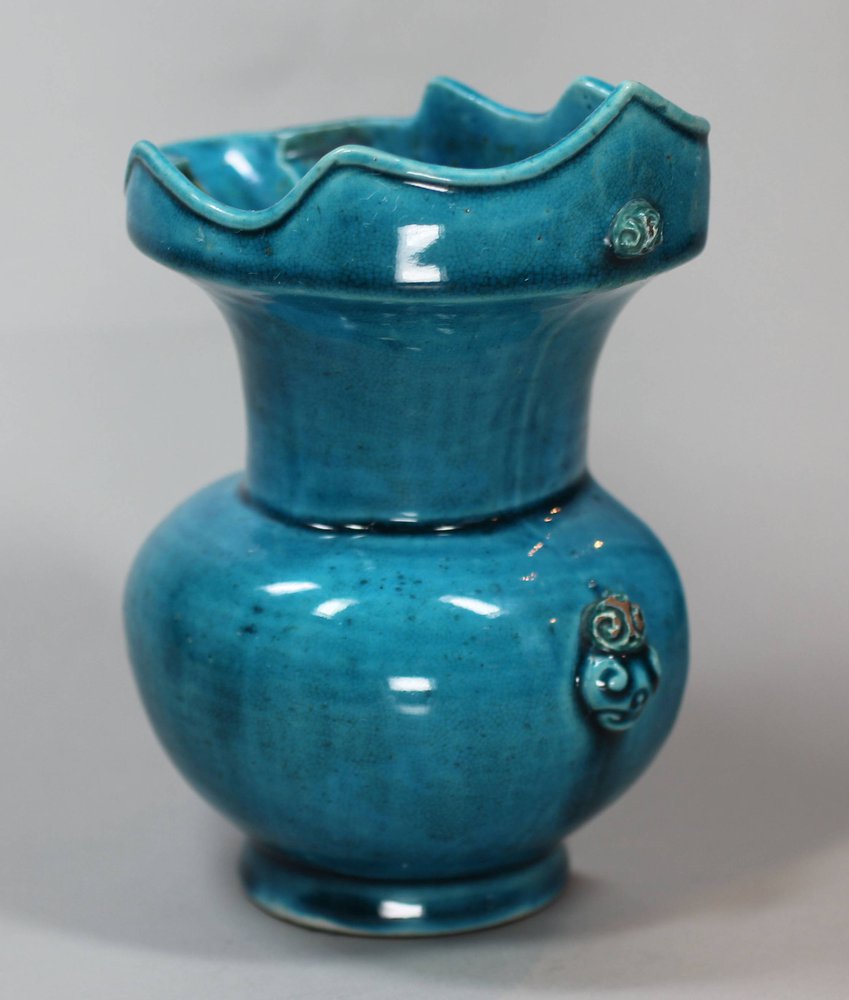 X201 Turquoise wall vase in the form of   , Kangxi (1662-1722)