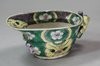 X21 Famille verte biscuit libation cup, Kangxi (1662-1722)