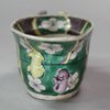 X21 Famille verte biscuit libation cup, Kangxi (1662-1722)