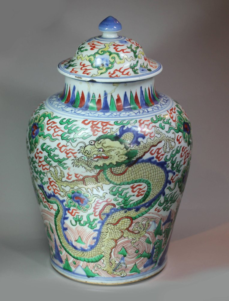 X226 Fine Chinese baluster jar and cover from the reign of the Shunzhi