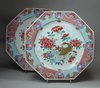 X336 Pair of Chinese octagonal famille rose dishes