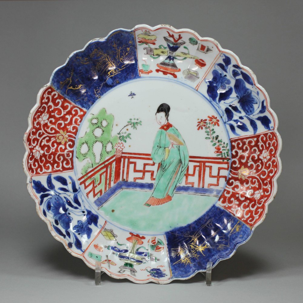 X339 Ribbed verte imari plate, Kangxi (1662-1722)