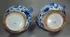 X435 Pair of Italian blue &amp; white Savona syrup jars