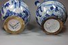 X436 Pair of Italian blue &amp; white Savonna syrup jars