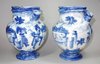 X436 Pair of Italian blue &amp; white Savonna syrup jars