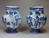 X436 Pair of Italian blue &amp; white Savonna syrup jars