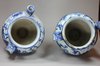 X436 Pair of Italian blue &amp; white Savonna syrup jars