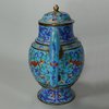 X458 Blue enamel coffee pot and cover, 18th/19th century