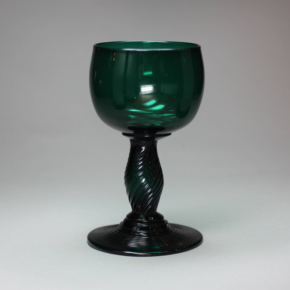 X512 Green-tinted wine glass, circa 1760