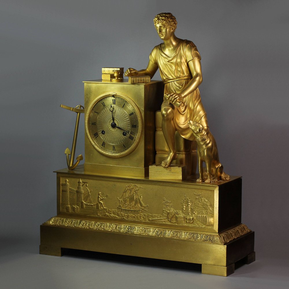 X529 Large French Empire ormolu striking mantel clock, circa 1820