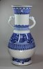 X539 Blue and white vase, late Kangxi (1662-1722)