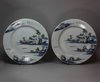 X575 Pair of English polychrome delft plates, mid 18th century