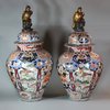 X58 Pair of Japanese imari baluster jars and covers, circa 1700