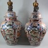 X58 Pair of Japanese imari baluster jars and covers, circa 1700