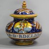 X635 Italian maiolica apothecary pill pot and cover