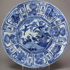 X642A Blue and white kraak dish, Wanli (1573-1619)