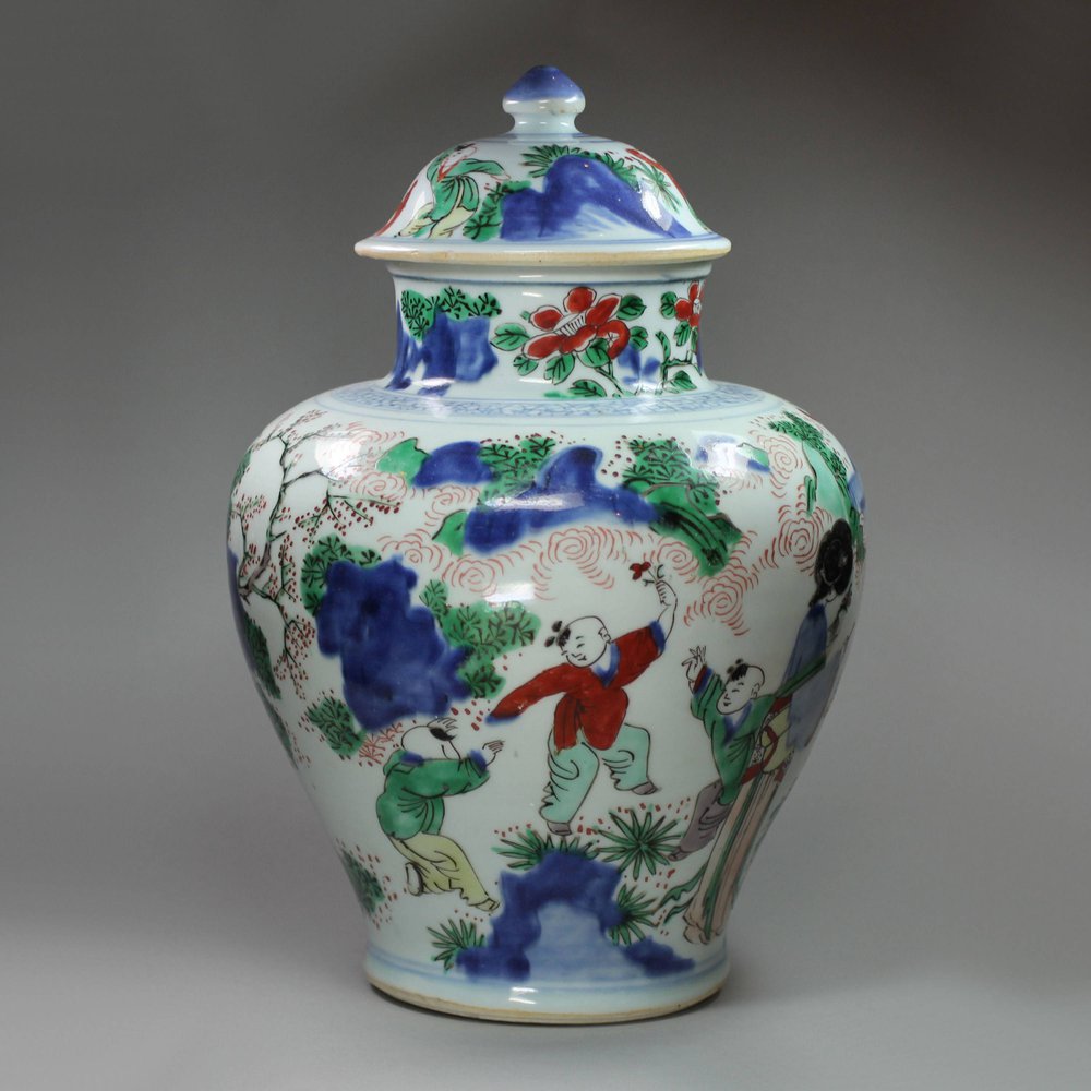 X666 Wucai jar and cover, Chongzhen (1628-45)