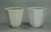 X677 Pair of Chinese blanc de chine octagonal beakers