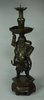 X688 17th century bronze candlestick, height: 11 1/8in.