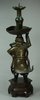 X688 17th century bronze candlestick, height: 11 1/8in.