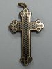 X699o Victorian gold and tortoiseshell pique budded-cross pendant