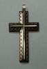 X699t Victorian gold and tortoiseshell pique cross pendant