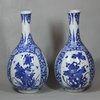 X701 Pair of Chinese blue and white bottle vases