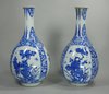 X701 Pair of Chinese blue and white bottle vases