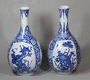 X701 Pair of Chinese blue and white bottle vases