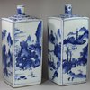 X702 Pair of Chinese blue and white square flasks, c. 1650