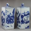 X702 Pair of Chinese blue and white square flasks, c. 1650