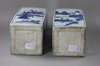 X702 Pair of Chinese blue and white square flasks, c. 1650