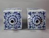 X702 Pair of Chinese blue and white square flasks, c. 1650