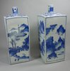 X702 Pair of Chinese blue and white square flasks, c. 1650