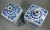 X702 Pair of Chinese blue and white square flasks, c. 1650